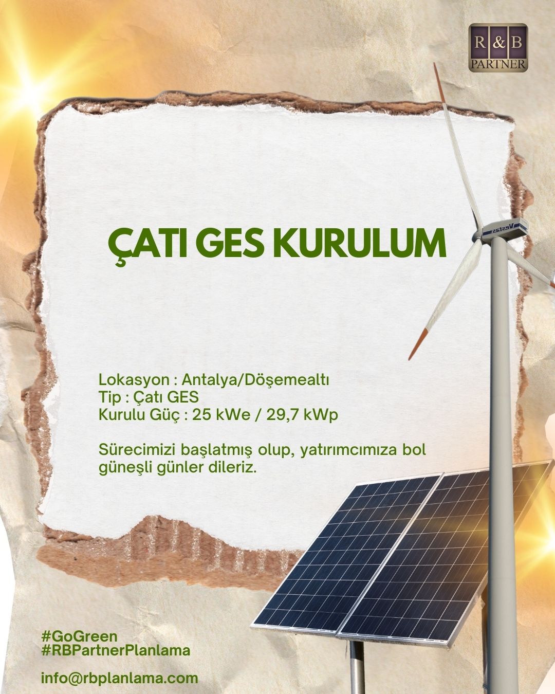 Çatı/Arazi Ges Kurulum